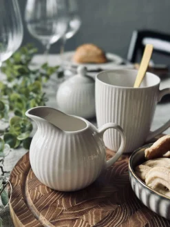 Sukkerskål Riflet - Porcelæn