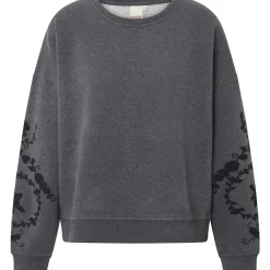 Sweatshirt med broderi - Grey oversize