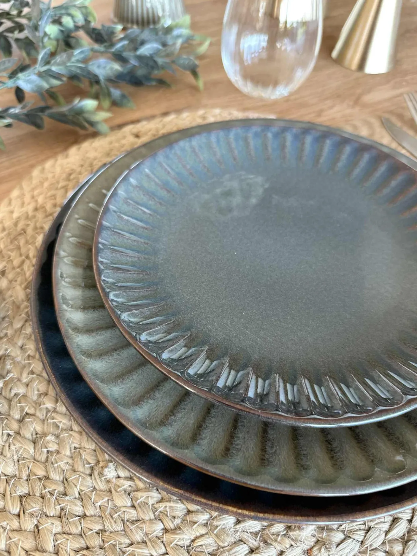 Tallerken VIGA Grå / brun - Flere størrelser