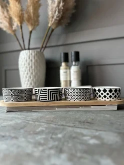 Tapas bakke - Firkantet - m. 4 skåle