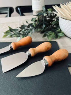 Tapas sæt med 3 knive og bræt i skiffer