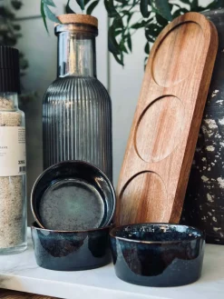 Tapas sæt med 3 skåle og fad - Stone mix