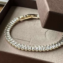 Tennisarmbånd Thelma med zirkoner - guldbelagt