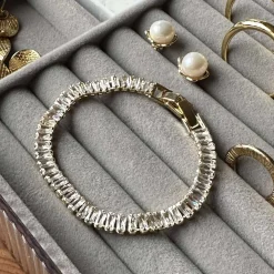 Tennisarmbånd Thelma med zirkoner - guldbelagt