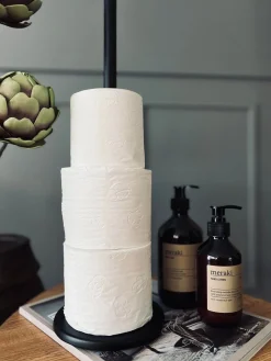 Toiletrulleholder - Sort metal