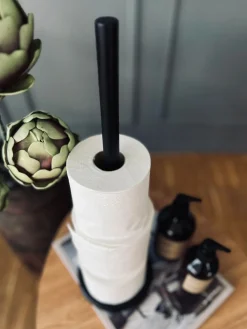 Toiletrulleholder - Sort metal