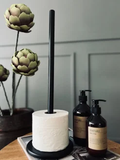 Toiletrulleholder - Sort metal