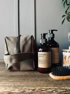 Toilettaske - Kanvas Brown