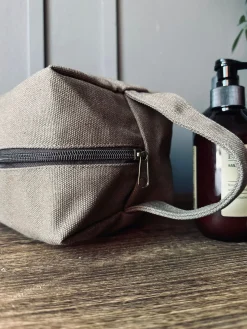 Toilettaske - Kanvas Brown