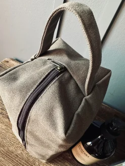 Toilettaske - Kanvas Brown