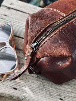 Toilettaske - Raw deluxe, Italien cognac