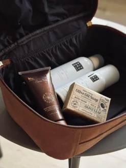 Toilettaske Cognac square