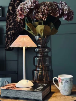 Touch Bordlampe Plissé - Rosa