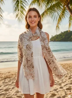 Tørklæde Medina - beige / gold