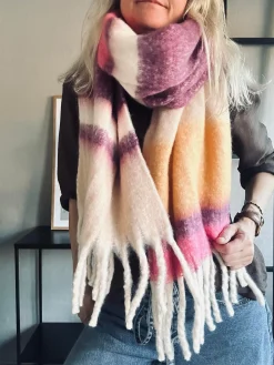 Tørklæde Ninna - Lilla / gul