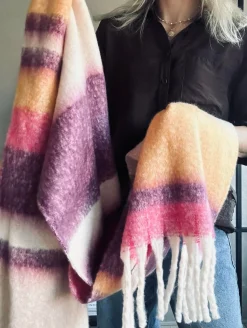 Tørklæde Ninna - Lilla / gul