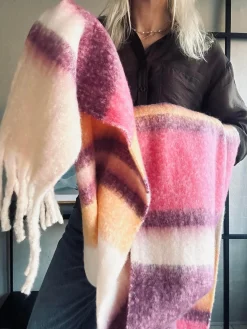 Tørklæde Ninna - Lilla / gul