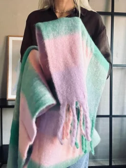 Tørklæde Ninna - Rosa / green