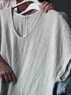 T-shirt Cozy hørmix - Beige