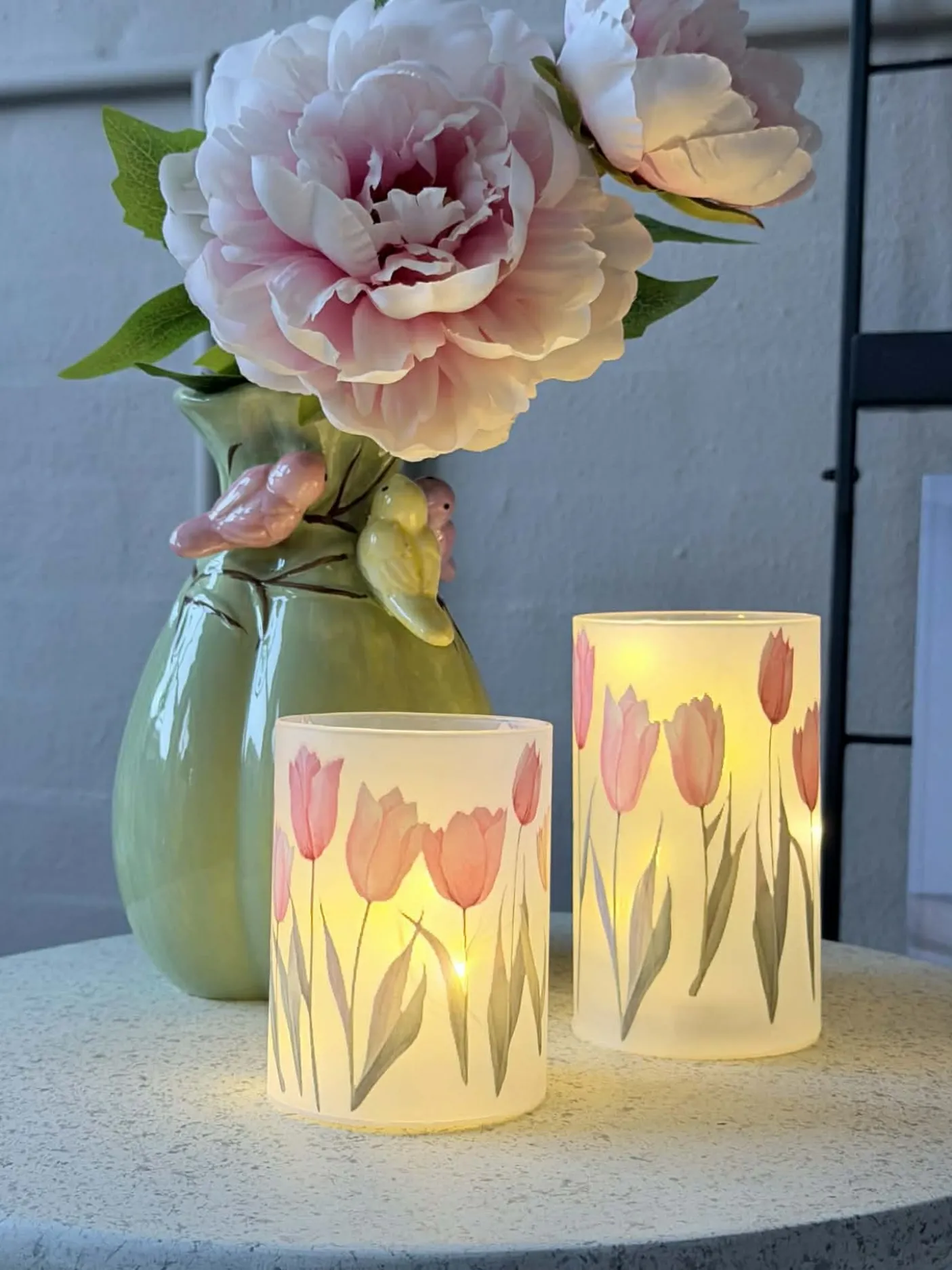 Tulipan stager med led lys - 2stk.