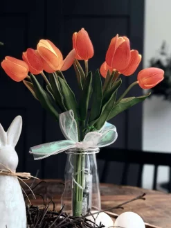 Tulipaner med lys - Rød