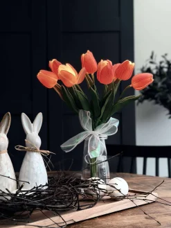 Tulipaner med lys - Rød