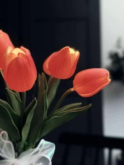 Tulipaner med lys - Rød