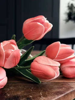 Tulipaner med lys - Rød