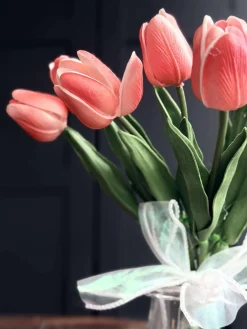 Tulipaner med lys - Rød