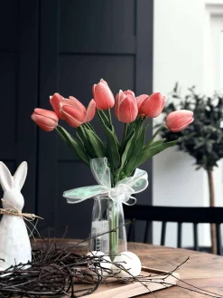 Tulipaner med lys - Rød