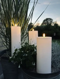 Udendørs XL LED Bloklys H 25cm - Sæt med 2 stk ink fjernbetjening