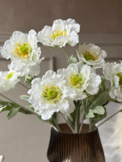 Valmue stilk 62 cm - Hvid