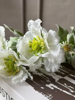 Valmue stilk 62 cm - Hvid