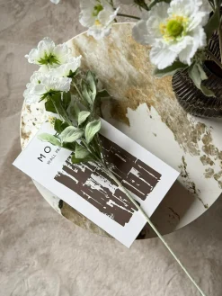 Valmue stilk 62 cm - Hvid