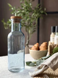 Vandflaske med korkprop – Blue 1 ltr.