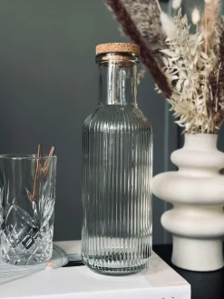 Vandflaske med korkprop – Clear 1 ltr.