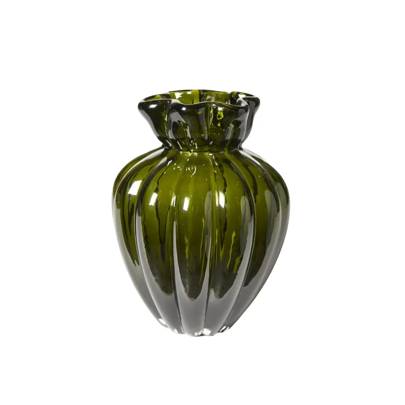 Vase Justine green - Mundblæst