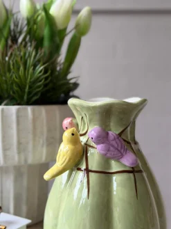 Vase med deko - Hvid eller Grøn