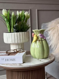 Vase med deko - Hvid eller Grøn