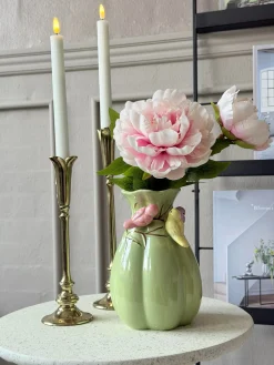 Vase med deko - Hvid eller Grøn