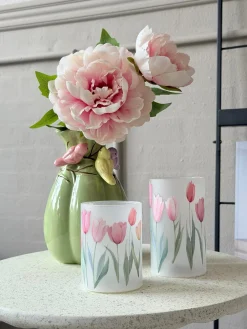 Vase med deko - Hvid eller Grøn