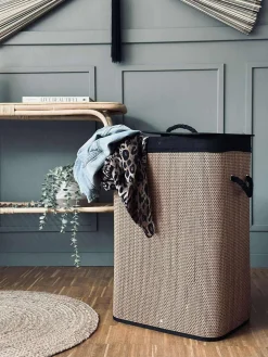 Vasketøjskurv i bambus - Black