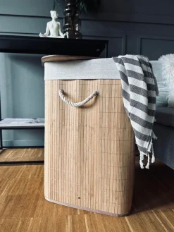 Vasketøjskurv i bambus - Nature