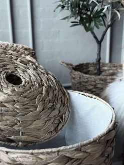 Vasketøjskurv i vandhyacint - 2 stk.