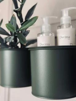 Væghængt stativ med 3 urtepotter - grøn