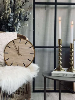 Vægur i træ - Ø30cm