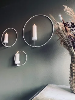 VIAMAJA Cirkel bloklysstage – Hvid Ø 30cm