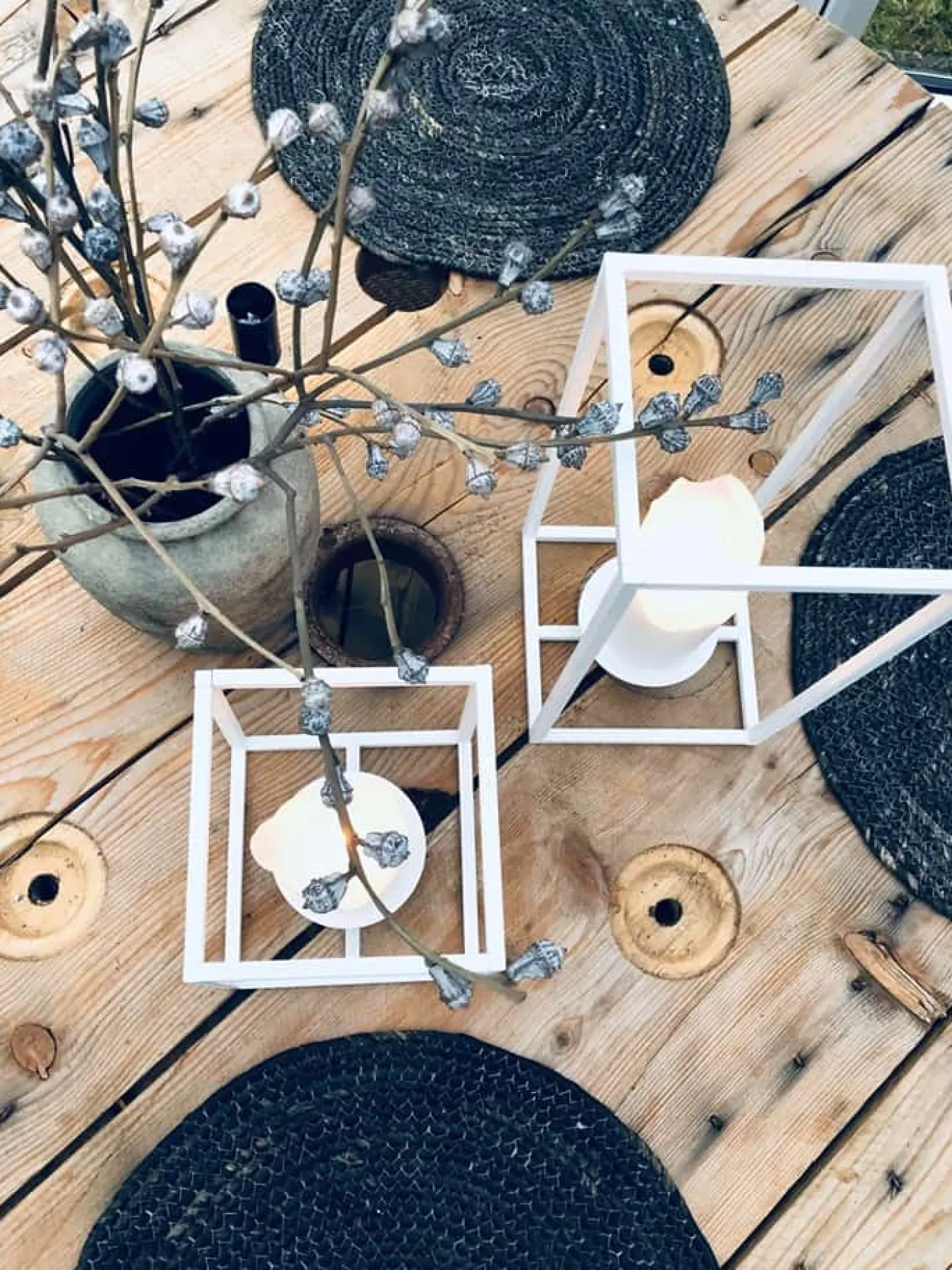 VIAMAJA Cube til bloklys - sæt af 2 stager – Hvid