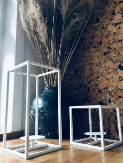 VIAMAJA Cube til bloklys - sæt af 2 stager – Hvid