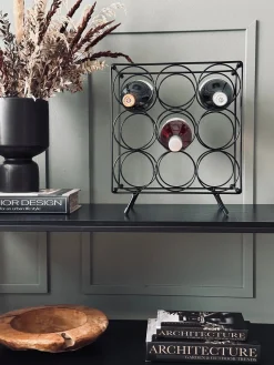 Vinreol i metal - 9 flasker